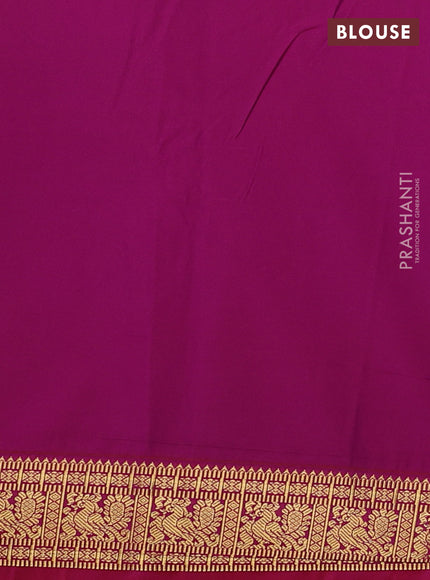 Semi kanchipuram silk saree yellow and pink with zari woven buttas and zari woven korvai border