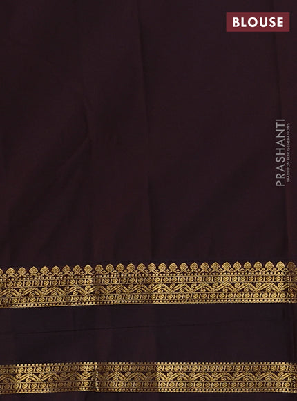 Semi kanchipuram silk saree reddish pink and brown with zari woven buttas and rettapet zari woven border
