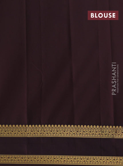 Semi kanchipuram silk saree sandal and brown with zari woven buttas and rettapet zari woven border