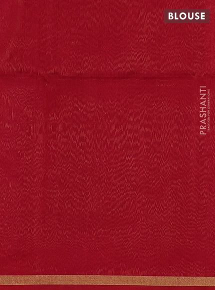 Maheshwari silk cotton saree wdark magenta pink and red with zari woven buttas and small zari woven border