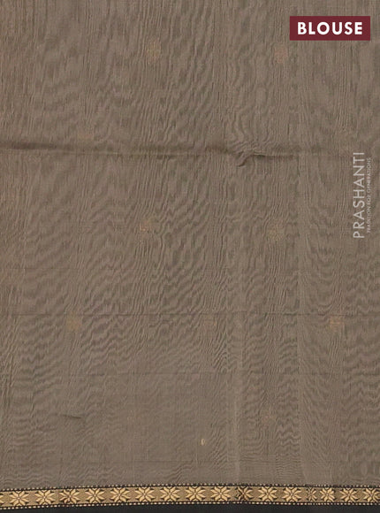 Maheshwari silk cotton saree brown and beige with zari woven buttas and small zari woven border