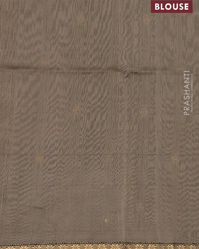 Maheshwari silk cotton saree brown and beige with zari woven buttas and small zari woven border