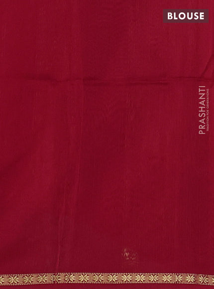Maheshwari silk cotton saree red with zari woven buttas and small zari woven border