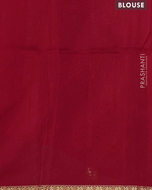 Maheshwari silk cotton saree red with zari woven buttas and small zari woven border