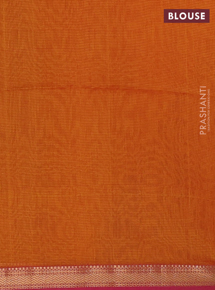 Maheshwari silk cotton saree mustard yellow and pink with allover zari weaves & buttas and zari woven border