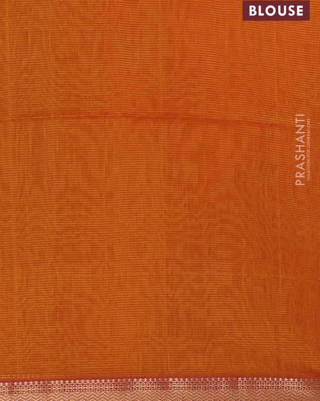 Maheshwari silk cotton saree mustard yellow and pink with allover zari weaves & buttas and zari woven border