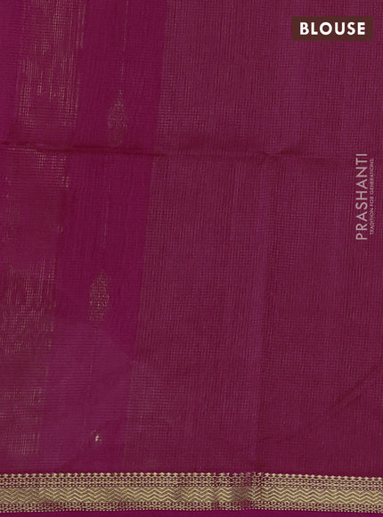 Maheshwari silk cotton saree pink with allover zari weaves & buttas and zari woven border