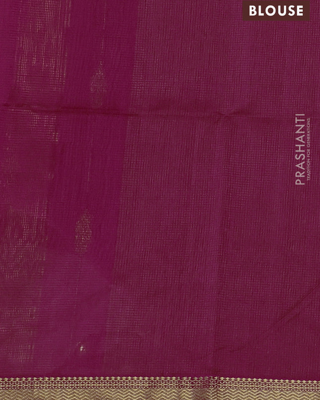 Maheshwari silk cotton saree pink with allover zari weaves & buttas and zari woven border