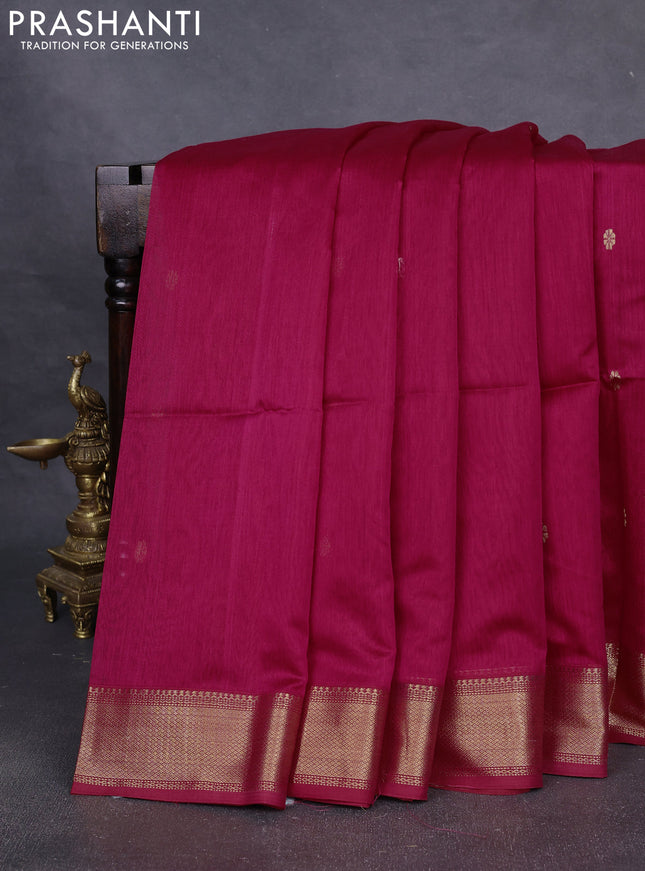 Maheshwari silk cotton saree pink with zari woven buttas and zari woven border