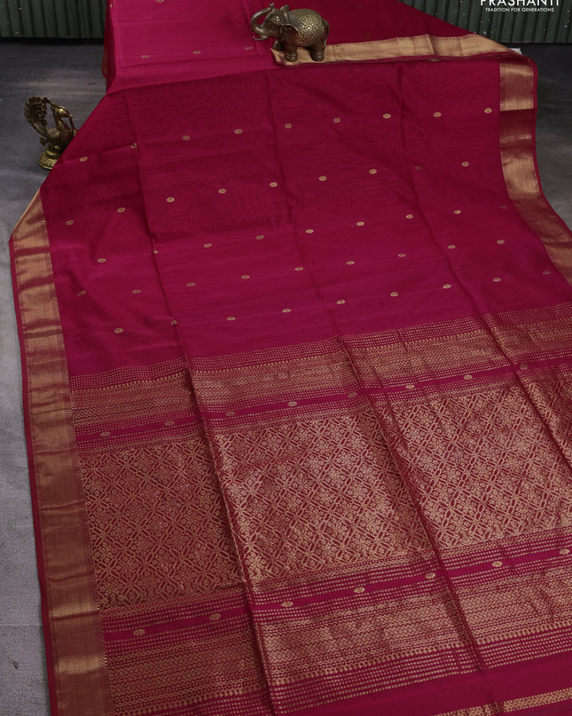 Maheshwari silk cotton saree pink with zari woven buttas and zari woven border
