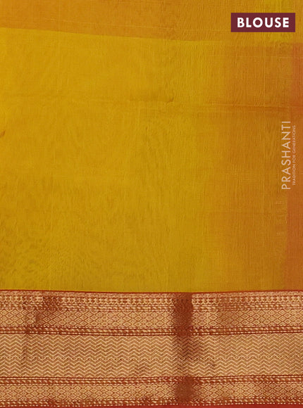 Maheshwari silk cotton saree yellow and red with zari woven buttas and zari woven border