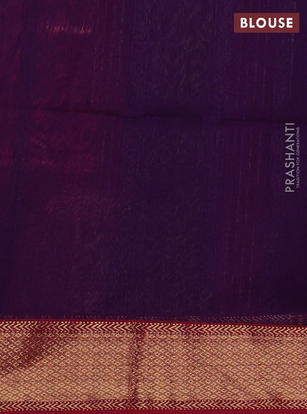 Maheshwari silk cotton saree magenta pink and red with allover zari weaves & buttas and zari woven border