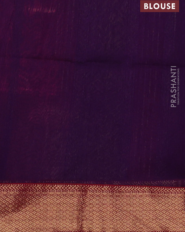 Maheshwari silk cotton saree magenta pink and red with allover zari weaves & buttas and zari woven border