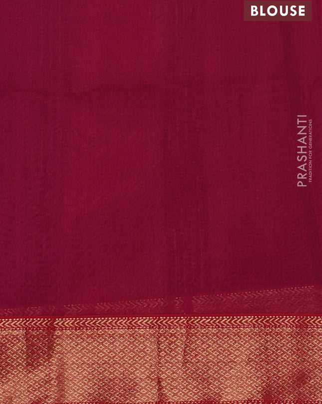 Maheshwari silk cotton saree violet and red with allover zari weaves & buttas and zari woven border