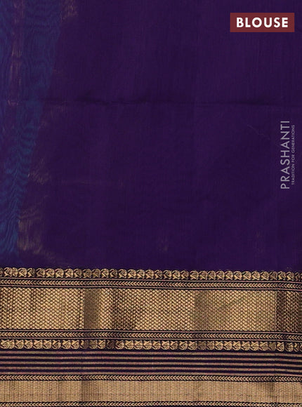 Maheshwari silk cotton saree green with zari woven buttas and zari woven border