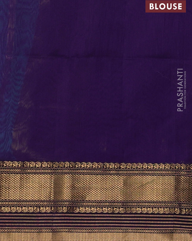 Maheshwari silk cotton saree green with zari woven buttas and zari woven border
