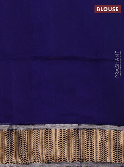 Maheshwari silk cotton saree green and blue with silver & gold zari woven buttas and zari woven border