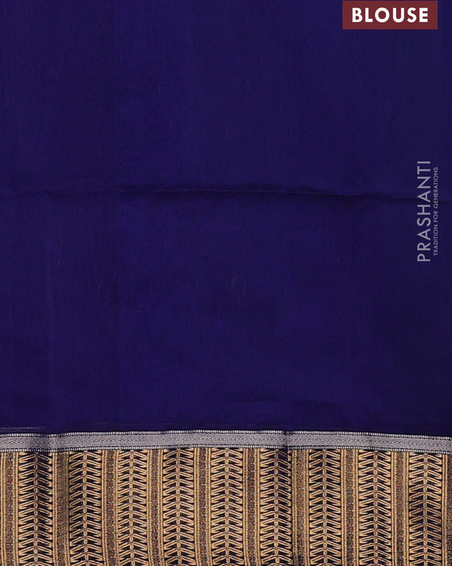 Maheshwari silk cotton saree green and blue with silver & gold zari woven buttas and zari woven border