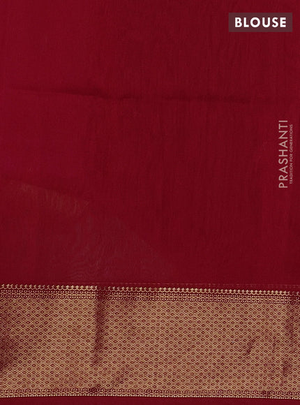 Maheshwari silk cotton saree magenta pink and red with zari woven buttas and zari woven border