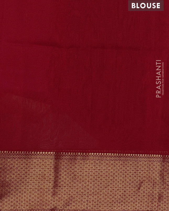 Maheshwari silk cotton saree magenta pink and red with zari woven buttas and zari woven border