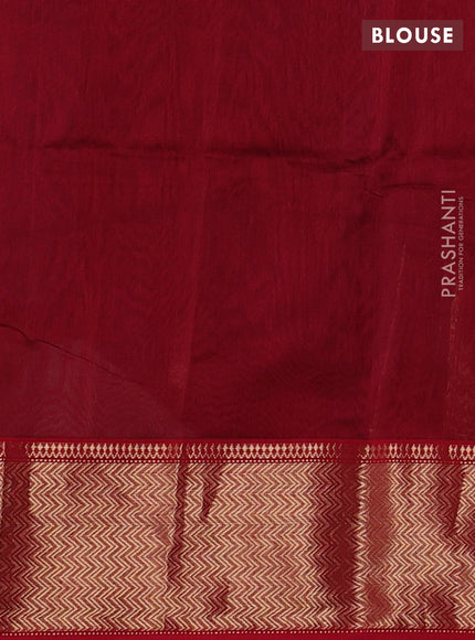 Maheshwari silk cotton saree navy blue and maroon with thread & zari woven buttas and zari woven border