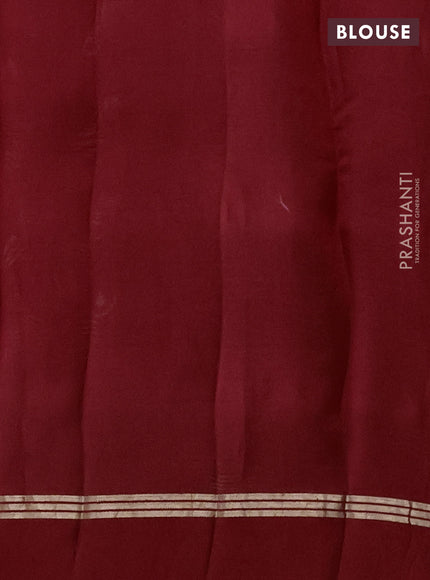 Banarasi poona silk saree red with allover silver & gold zari weaves and zari woven simple border
