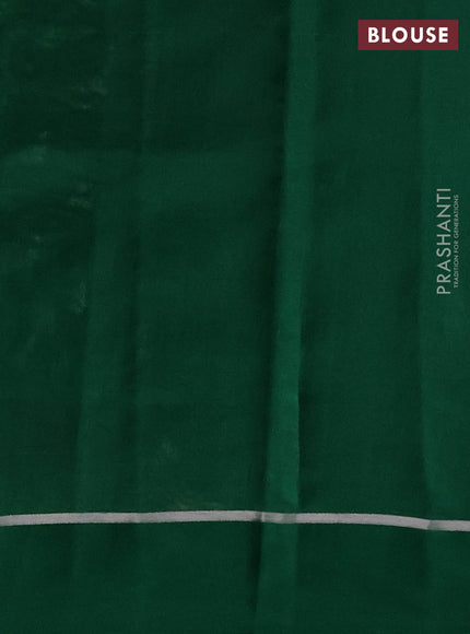 Banarasi poona silk saree green with allover silver & gold zari weaves and zari woven simple border