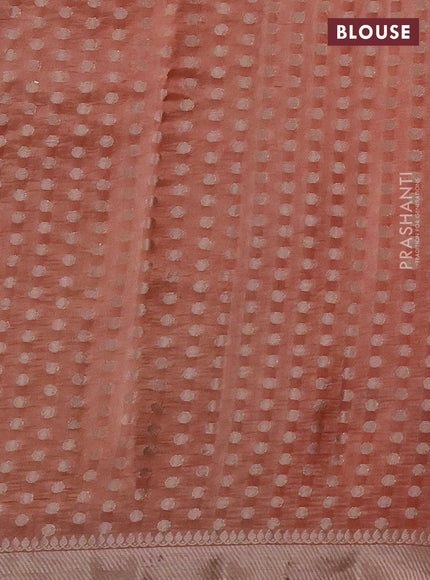 Banarasi poona silk saree orange with zari woven floral buttas and zari woven border