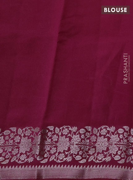 Poona silk saree pink with zari woven floral buttas and silver zari woven border
