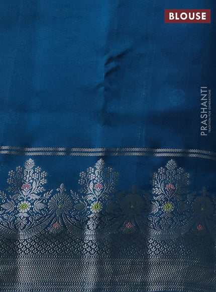 Banarasi poona silk saree maroon with zari woven buttas and rich zari woven border