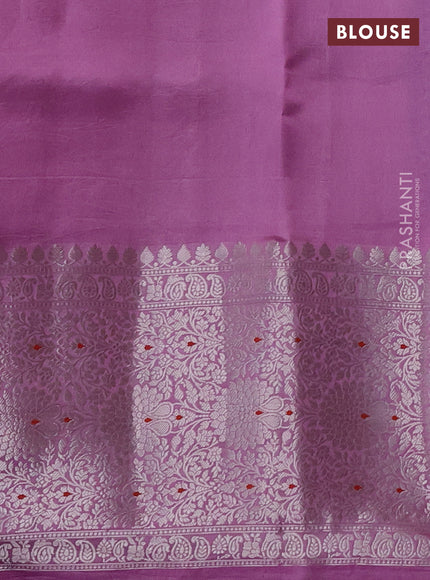 Banarasi poona silk saree purple and light pink with zari woven buttas and long zari woven border