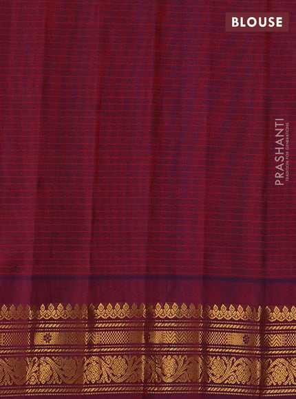 Pure gadwal silk saree pista green and maroon with allover checked pattern & zari buttas and zari woven border