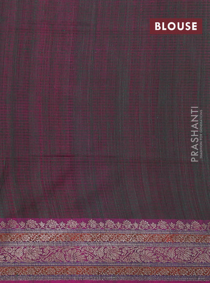 Banarasi dupion silk saree bottle green and pink with thread & zari woven buttas and woven border