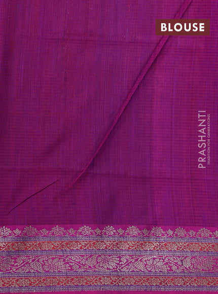 Banarasi dupion silk saree purple and pink with thread & zari woven buttas and woven border