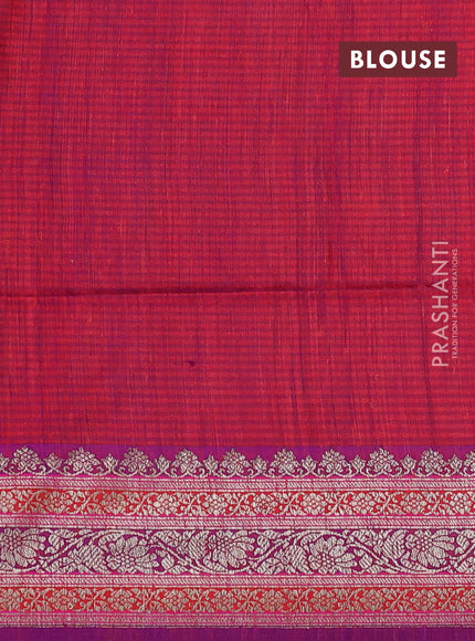 Banarasi dupion silk saree red and purple with thread & zari woven buttas and woven border
