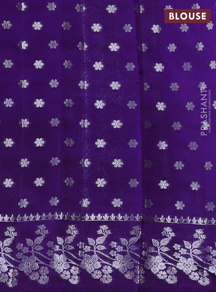 Poona Silk Saree purple with allover thread & zari weaves and zari woven border