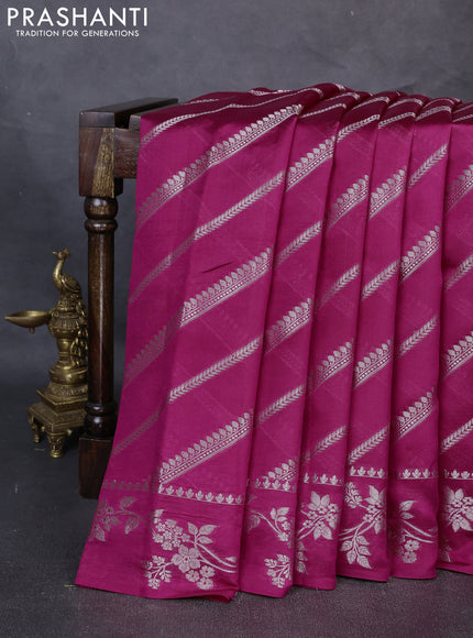 Poona Silk Saree pink with allover zari weaves and zari woven border