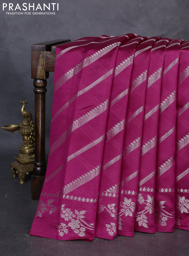 Poona Silk Saree pink with allover zari weaves and zari woven border