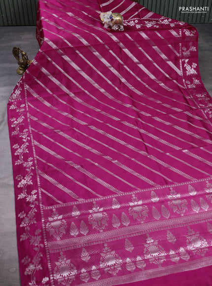 Poona Silk Saree pink with allover zari weaves and zari woven border