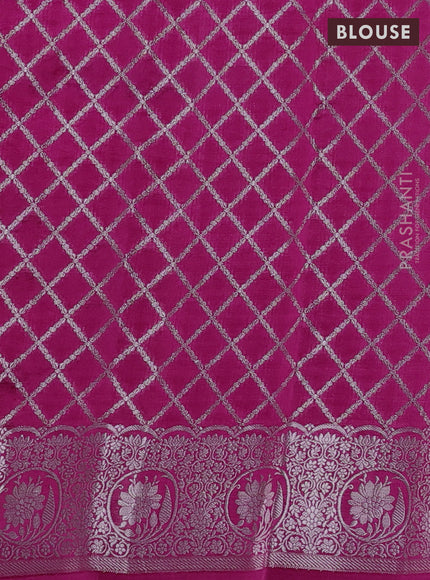 Poona Silk Saree pink with allover thread & zari weaves and zari woven border