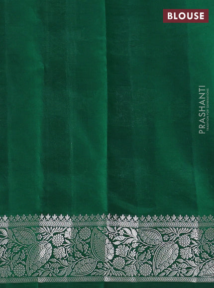 Poona Silk Saree green with allover thread & zari floral weaves and zari woven border