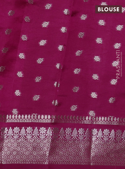 Poona Silk Saree pink with allover thread & zari floral weaves and zari woven border