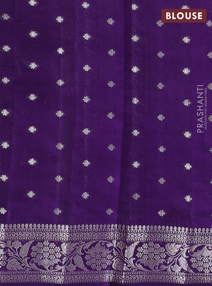 Poona Silk Saree purple with allover thread & zari weaves and zari woven border
