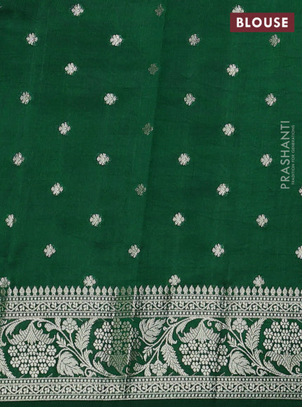 Poona Silk Saree green with allover thread & zari weaves and zari woven border
