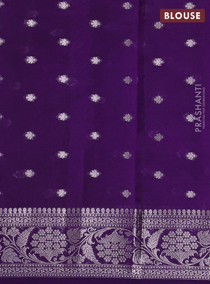 Poona Silk Saree purple with allover thread & zari weaves and zari woven border