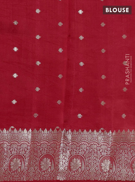 Poona Silk Saree red with allover thread & zari weaves and zari woven border