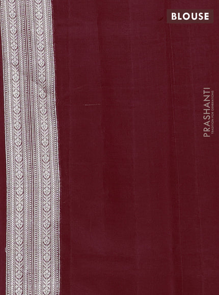 Poona Silk Saree maroon with allover thread & zari weaves and zari woven border