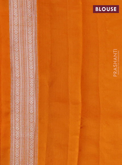 Poona Silk Saree mango yellow with allover thread & zari weaves and zari woven border