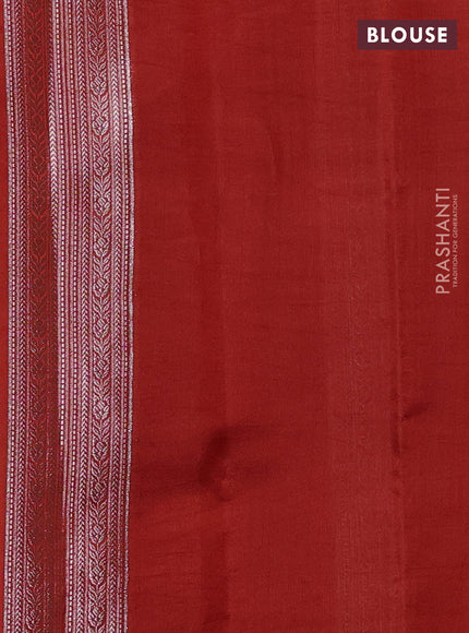 Poona Silk Saree rustic orange with allover thread & zari weaves and zari woven border