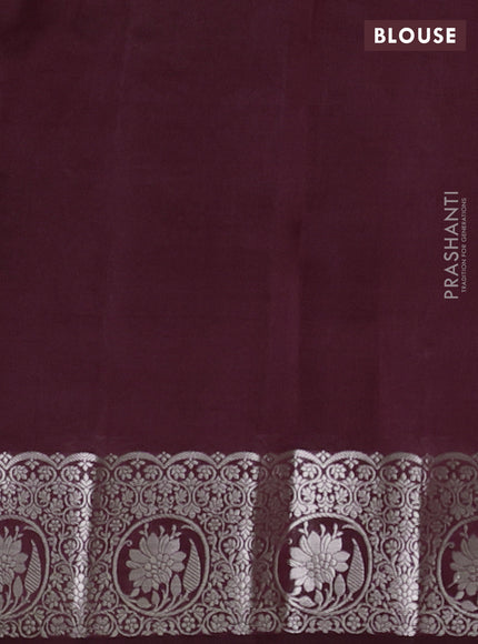 Poona Silk Saree coffee brown with allover thread & zari weaves and zari woven border